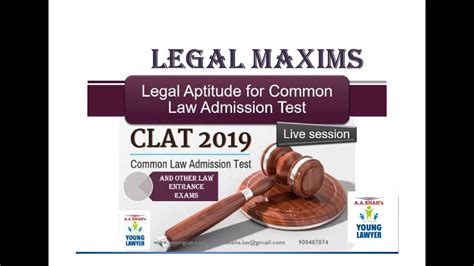 Legal Maxims Legal Aptitude For CLAT 2019 CLAT Legal Aptitude For