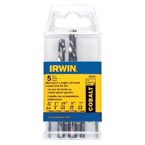 Irwin® 30520 5 Piece Cobalt Hss Left Hand Mechanics Length Straight