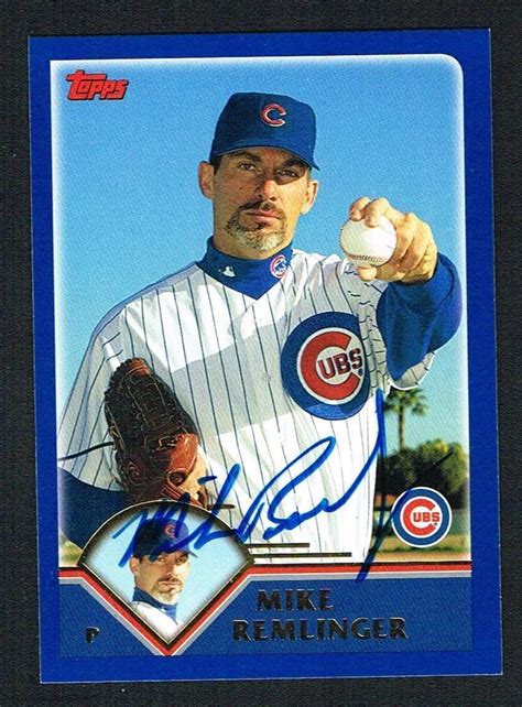 Mike Remlinger 608 Signed Autograph Auto 2003 Topps Baseball Trading