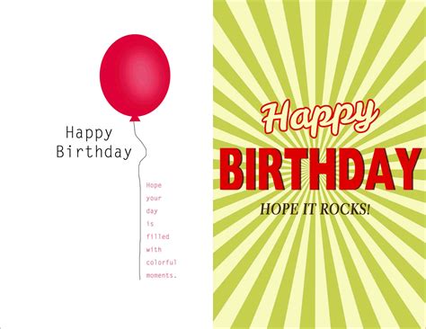 Microsoft Word Birthday Card Template