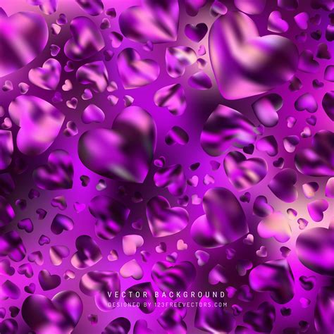 Romantic Purple Hearts Background