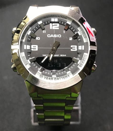 Casio Amw 870d 1avdf Steel Dual Time ~ Imported Direct Fresh From Dubai