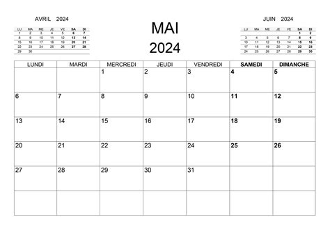 Calendrier Mai 2024 Calendriersu