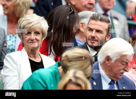 David Beckham And His Mum Sandra On Day Six Of The Wimbledon