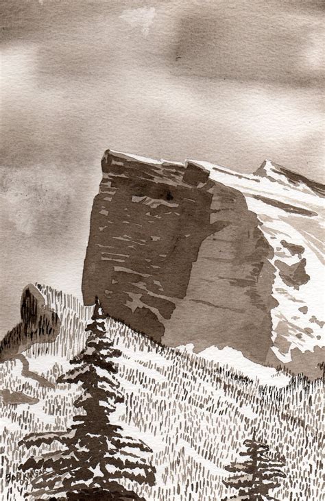 Robert Krysak Artworks Rundle Snowfall Canadian Rockies