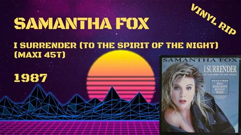 Samantha Fox I Surrender To The Spirit Of The Night Maxi