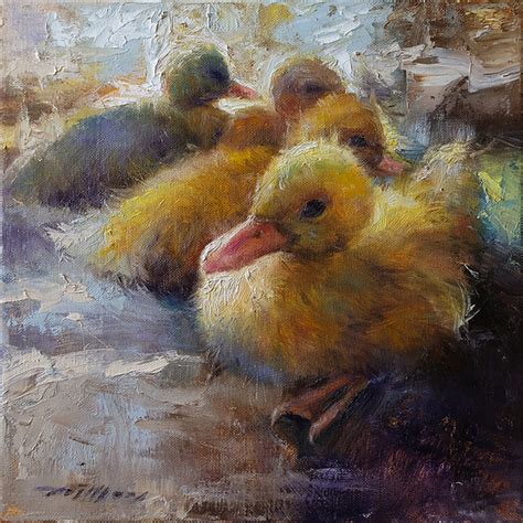 Tai Meng Lim Four Little Ducklings Oil Painting Entry July 2020