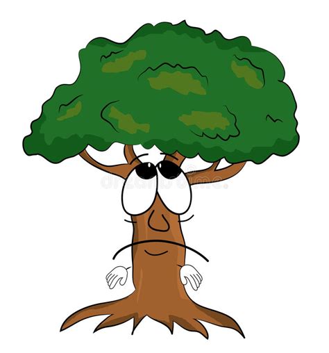 Sad Tree Cartoon Stock Illustration Image 47957829