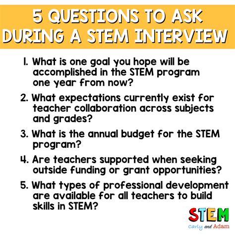 Stem Teacher Interview Questions And Answers — Carly And Adam