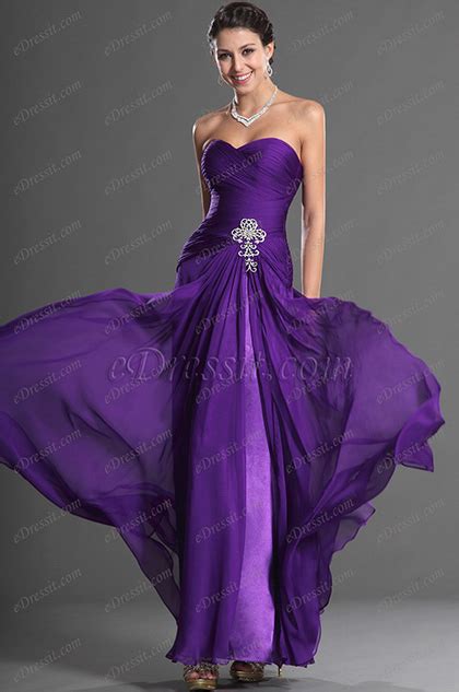 Sweetheart Strapless Purple Prom Gown Evening Dress 00129506