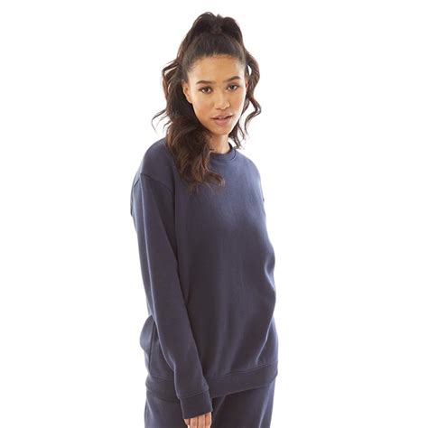 Buy Fluid Womens Cottonrecycled Polyester Fleece Crew Neck Sweatshirt Navy