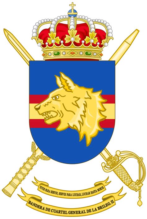 the coat of arms and insignia of an official member of the spanish army with two swords