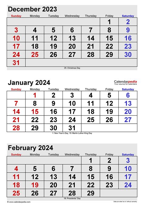 January 2024 Printable December Calendar January 2024 Calendar