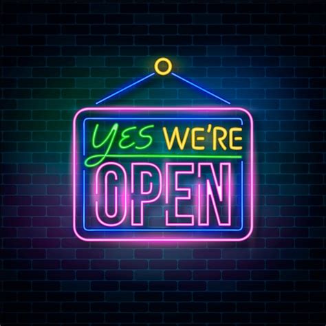Free Vector Neon We Are Open Sign