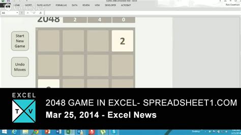 2048 Game In Excel Youtube