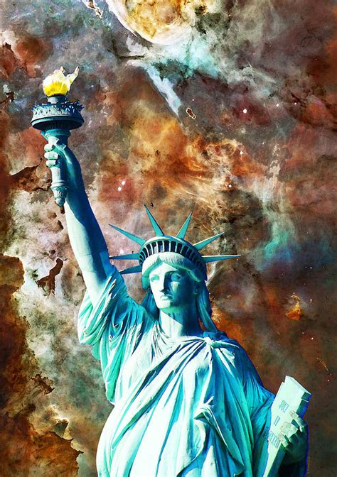 Statue Of Liberty She Stands Painting By Sharon Cummings