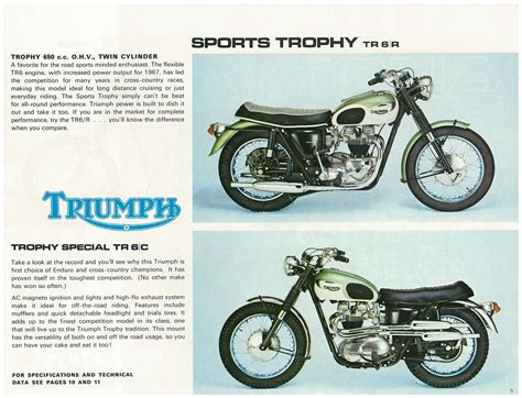 Triumph Brochure T120 T120r T120tt Tr6 Tr6c Tr6r T100 T100r T100c T20