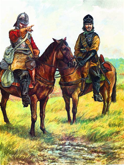 Parliamentarian Cavalrymen On Patrol By Richard Scollins Civil War