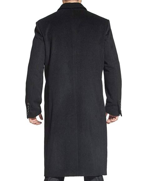 Mens Single Breasted Black Wool Coat Black Coat