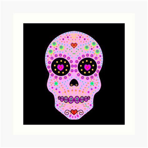 Pink Sugar Skull Art Print By Lollytotz In 2022 Skull Art Print Sugar Skull Art Print Art Prints