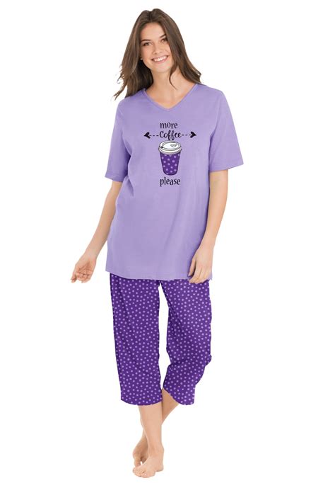 Dreams And Co Dreams And Co Womens Plus Size 2 Piece Capri Pj Set Pajamas