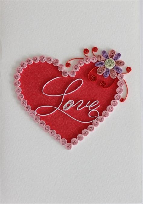 I Heart You Valentine Quilled Greeting Card Perfect The Love Etsy In