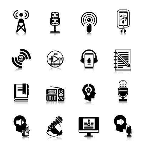 Podcast Black Icons Channel Concept 467174 Vector Art At Vecteezy