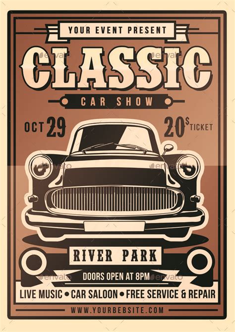 14 Free Car Show Flyer Templates Professional Designs In Word Psd