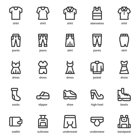 paquete de iconos de moda y ropa para el diseño de su sitio web logotipo aplicación ui