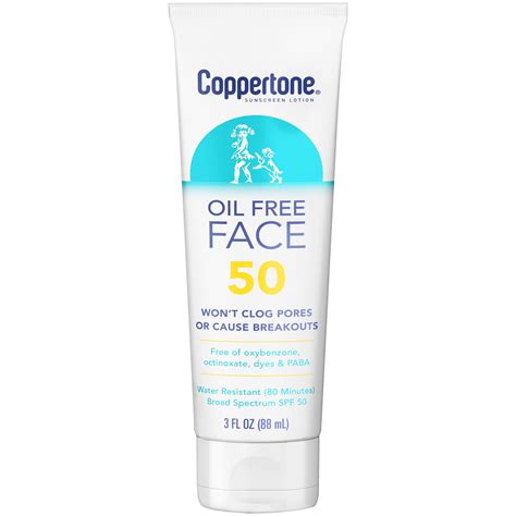 Coppertone Face SPF Oil Free Sunscreen Lotion Sunscreen For Face Fl Oz Walmart Com
