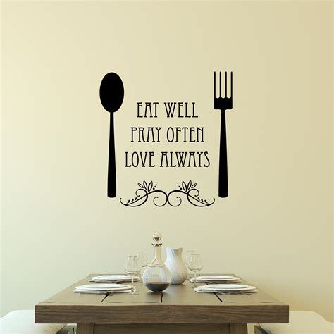 eat well spoon and fork wall quotes™ decal