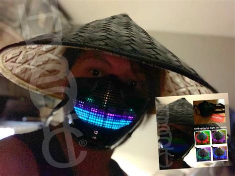 Huboptic Cyber Ninja Mask Hat Combo Costume Stg20 Samurai Etsy