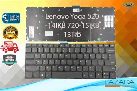 New Lenovo Yoga 520 14ikb 720 15ikb Laptop Keyboard Us Black With Backlit