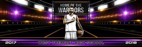 Panoramic Sports Team Banner Photo Template Game Day Basketball