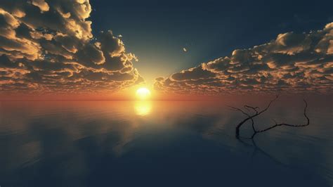 Wallpaper Clouds Sunset Relaxing Ocean Resolution1920x1080 Wallpx