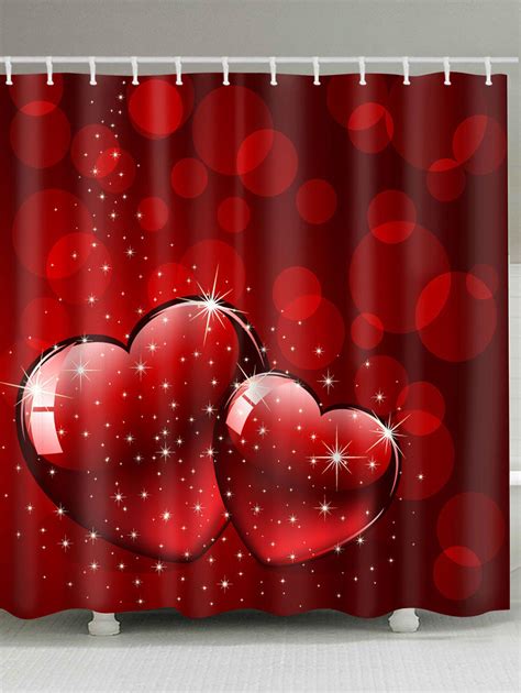 Off Starlight Heart Print Valentine S Day Waterproof Shower