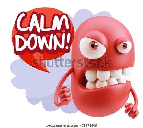 3d Rendering Angry Character Emoji Saying Stock Illustration 478573405