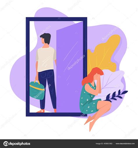 Husband Leaving Crying Wife Divorce And Separation Vector Stock Vector