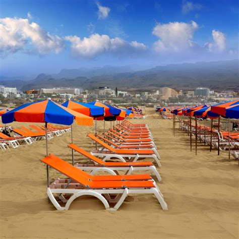 Plage De Playa Del Ingles Maspalomas Dans Gran Canaria Image Stock Image Du Exotique Plage