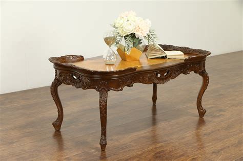 Complete your living room with the. SOLD - Marquetry Inlay Carved 1930's Vintage Coffee Table ...