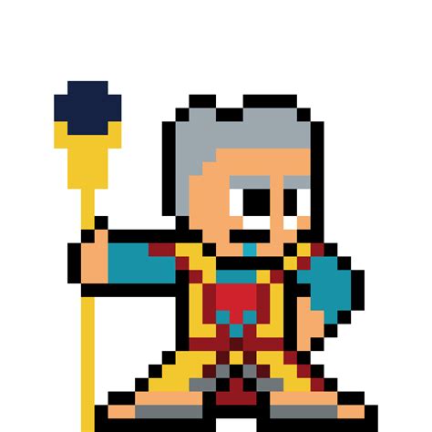 Pixel Art Character Holding A Stick
