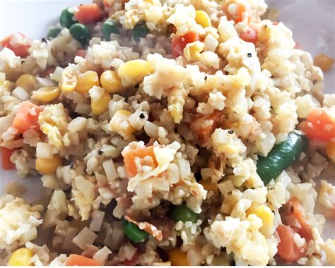 Turn down heat and stir in cream cheese and cheddar cheese until melted. Cauliflower Fried "Rice" • Laugh Eat Learn