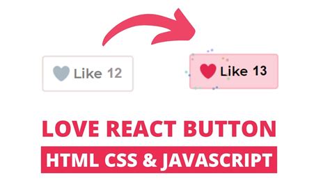 Animated Love React Button With Html Css And Js Youtube