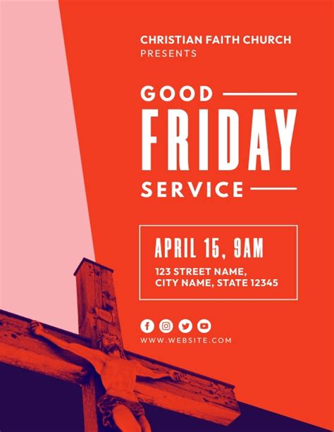 Good Friday Service Church Flyer Template Postermywall