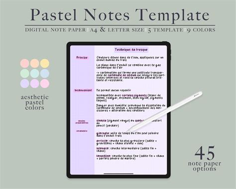Digital Note Taking Template Pastel Digital Note Paper Goodnotes