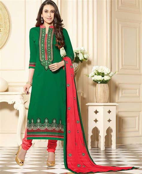 Karishma Kapoor Green And Pink Salwar Kameez Bollywood Dress