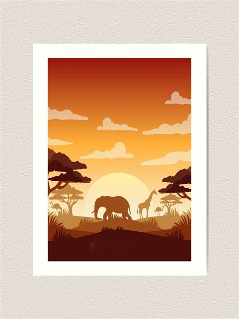 African Safari Sunset Art Art Print By Nabiljamal Redbubble