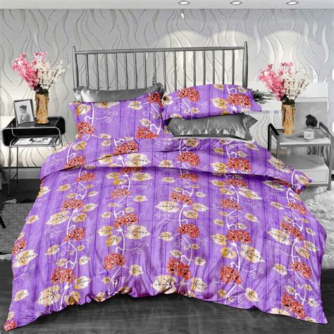 jindal home printed purple designer double bed sheet for home hotel size 90 x 100 inch at rs