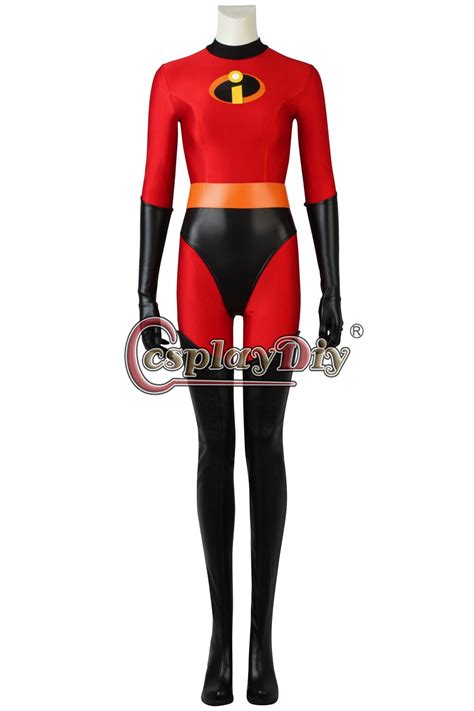 With Shoes Incredibles 2 Elastigirl Helen Parr Super Hero Red Jumpsuit Cosplay Costume Incredibles
