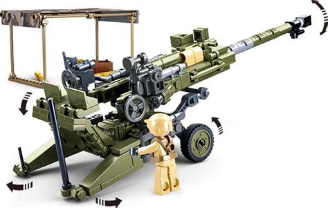 Sluban Army Model Bricks M38 B0890 M777 Howitzer Bembocz